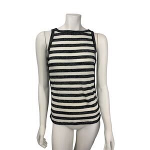 Gap gray white stripes sleeveless knit top XS